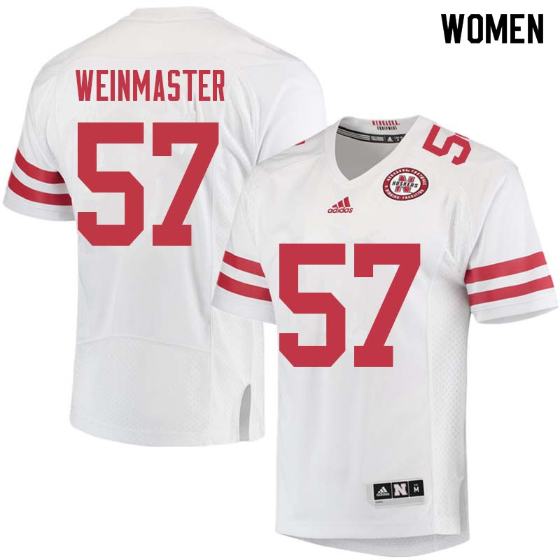 Women #57 Jacob Weinmaster Nebraska Cornhuskers College Football Jerseys Sale-White